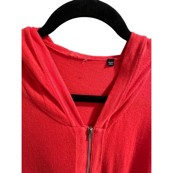 🌸3/$15🌸Red Hooded Zip-Up Jacket By Metaphor - S - Picture 3 of 5